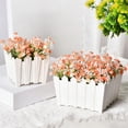 thumbnail image 4 of Hodwiequ Plastic Flower Pots Flower Troughs Flower Baskets And Simulated Fence Decorative Flower Pots Are Suitable For Decorating Living Rooms Terraces Balconies White A, 4 of 6