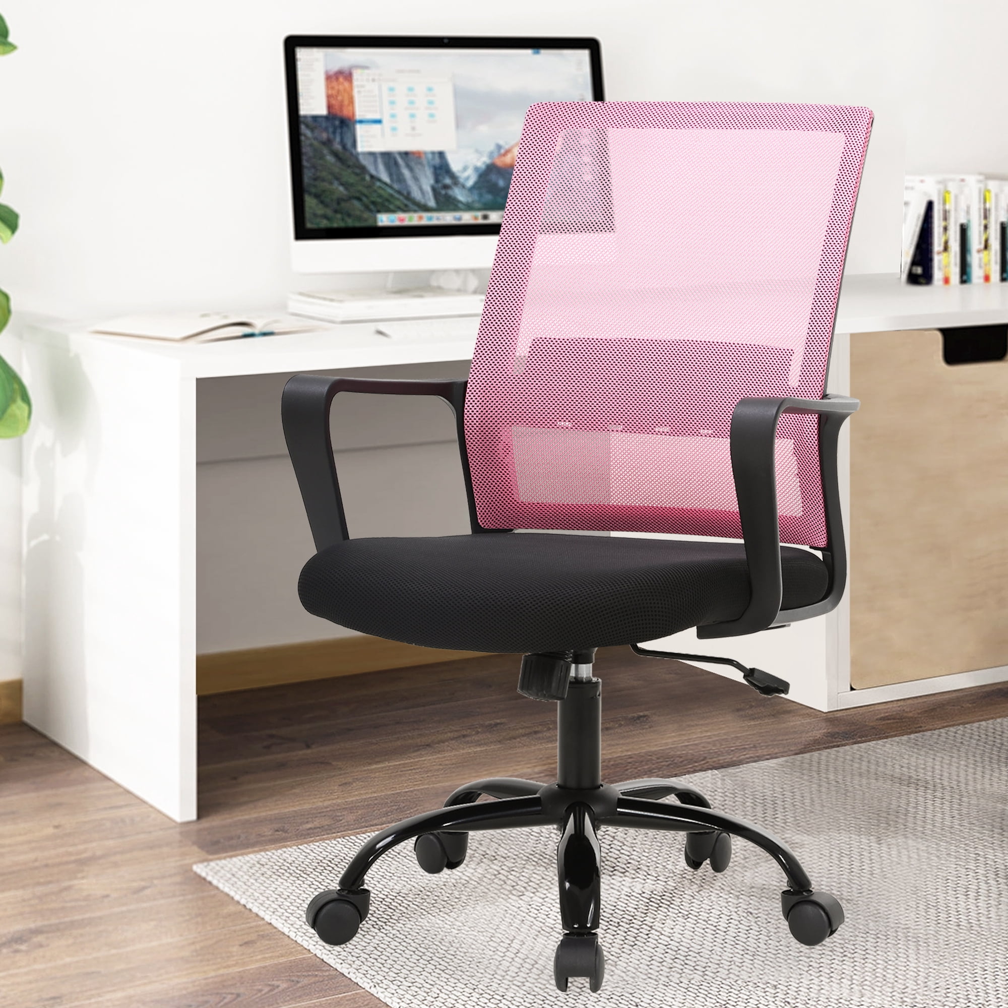 BestOffice Ergonomic Office Chair, Lumbar Support, Swivel Rolling for Women(Pink)