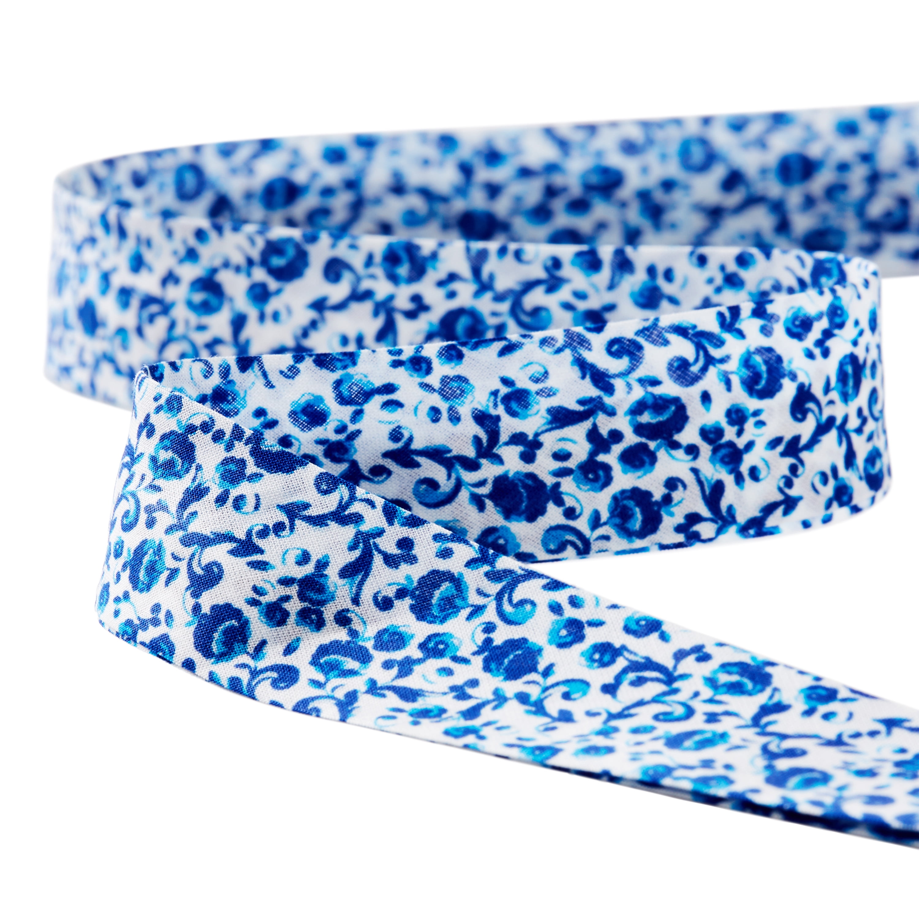 The Pioneer Woman Scroll Floral Double Fold Cotton Quilt Binding Ribbon, 7/8" x 25 Yards