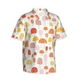 thumbnail image 2 of Kll Men'S Hawaiian Shirt Short Sleeve Button Down Beach Shirts-Cute Cartoon Mushrooms, 2 of 8