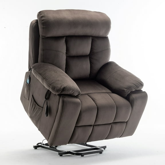 Oversized Power Lift Recliner Chair for Elderly, Electric Lounge Chair with Remote Control, Hidden Cup Holders, Wide Seat Sofa Chair for Living Room Comfort and Mobility Support,Dark Brown