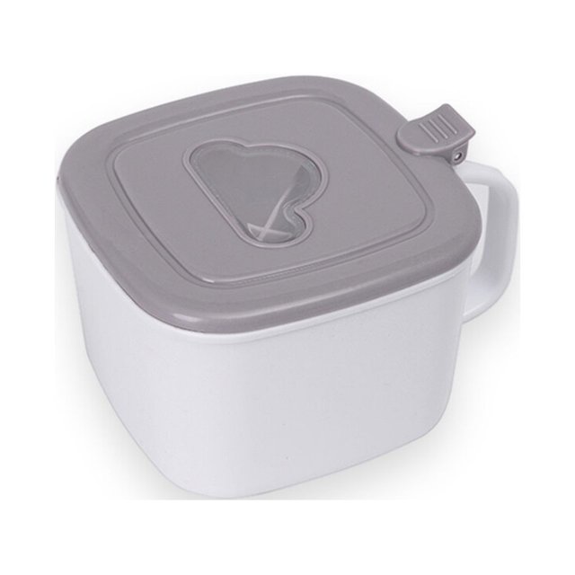 Caja de especias Bewildely con tapa cucharas organizador a prueba de polvo Blanco gris
