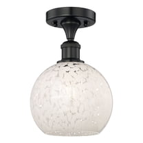 Innovations Lighting - White Mouchette - 1 Light Semi-Flush Mount In Modern