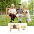 thumbnail image 4 of Wooden Outdoor Garden Bench for Patio, SUREGO 2-Seat Fir Wood Park Bench with Slatted Back, Natural Finish, Weather-Resistant, Brown, 4 of 7