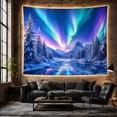 thumbnail image 6 of Northern Lights Above Snowy Mountains and Reflective River, Dreamy Digital Art for Nature Lovers, Aurora Decor, Christmas Gift Tapestry Wall Hanging for Bedroom and Dorm, 6 of 7
