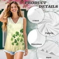 thumbnail image 6 of FUIALDOLG St Patrick Day Green Leaf Tank Tops for Women St Patricks Day T-shirt Casual Sleeveless Shirts V Neck Pleated Tunic Tops Ladies Basic Tees Blouse Wedding Party Outfits S, 6 of 7