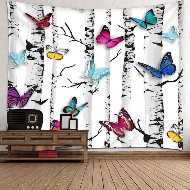 Tapices Colgantes De Pared Para Dormitorio, Sala, Telón De Fondo De TV, Accesorios Para fotografía, Decoración Para Colgar En Pared Mariposas Macarena Tapices colgantes de pared