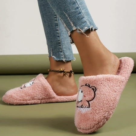 

Gubotare Fluffy Slippers Women s Furry Faux Fur Slippers Cozy Memory Foam House Slippers Soft Comfy Flat Slide Sandals Indoor Outdoor Pink 7