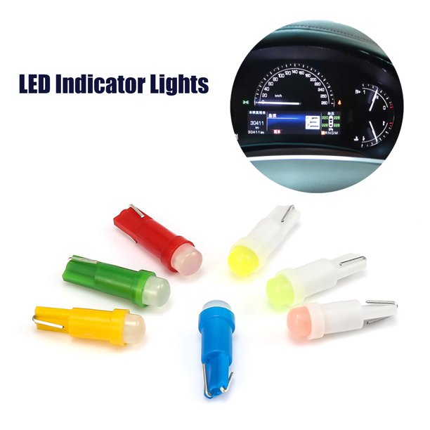 Gwong Autos 10 unids T5 Indicador Luz LED Bulbos Alto Brillo 12V Auto Dashboard Cerámica COB Lámpara de advertencia para vehículo Gwong 24018979