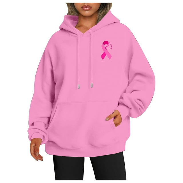 Fgnfyis Chandail à Capuche Imprimé pour Femmes, Manches Longues, Soutien, Rose TTG