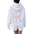 thumbnail image 6 of Christian Hoodies for Women Pink Cross Bow Print Sweatshirt Oversized Long Sleeve Faith Graphic Hooded Pullover Top, 6 of 7