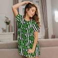 thumbnail image 3 of Naloa Palm Greenery Print Women Nightgowns,Womens Loungewear,Short Sleeve Sleepwear,Comfy Ladies Nightdress, 3 of 6
