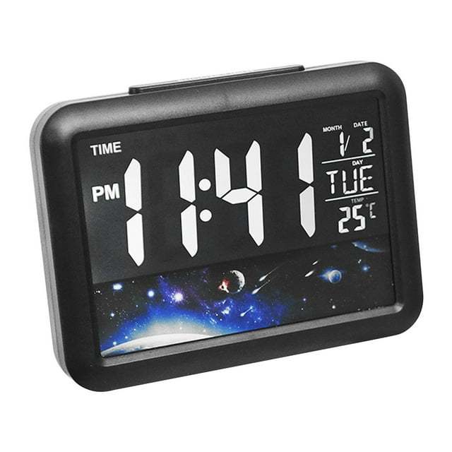 Lksixu New Interesting Color Screen Alarm Clock Children's Electronic Clock LCD Desktop clock Electronics for Home Office School