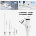 thumbnail image 6 of 3 Speeds Electric Spin Scrubber, Cordless Cleaning Brush with 7 Replaceable Brush Heads, 360 Power Scrubber with Adjustable & Detachable Handle for Bathroom Kitchen Tub Floor Tile, White, 6 of 8