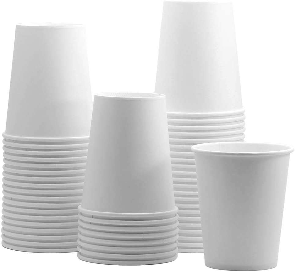 Comfy Package 8 Oz White Paper Cups Disposable Coffee Cups To Go Cups