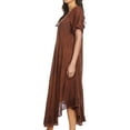thumbnail image 4 of Sakkas Helena Embroidered Nightgown / Women Sleepwear with Eyelet Sleeves - Chocolate - One Size Regular, 4 of 5