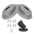 thumbnail image 2 of TRQ Brake Coated Rotor & Brake Pad Ceramic Rear Kit w/Chemicals for Buick Chevy BKA24371, 2 of 6