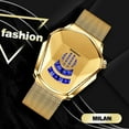 thumbnail image 1 of Nuevo reloj de cuarzo estilo diamante de moda, reloj de pulsera de acero para hombres y mujeres., 1 of 2