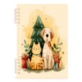 thumbnail image 2 of Wirebound Notebook Hardcover Spiral Notebooks Cat and Dog with Christmas Tree, 60 Pages, 80 GSM, 5.7 x 8.3in, 2 of 7