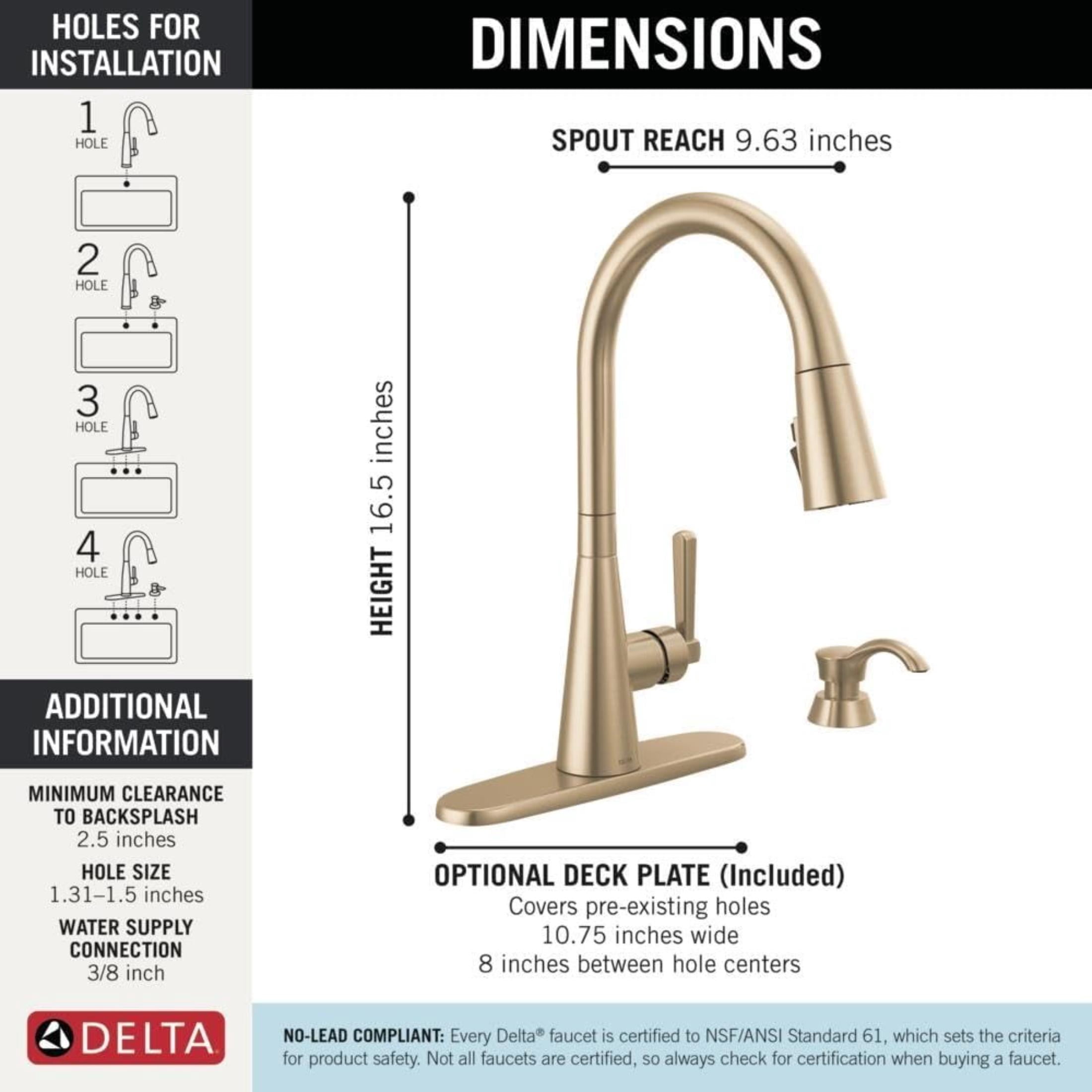 Delta Faucet Boyd Kitchen Faucet with Soap Dispenser, Kitchen Faucets with Pull Down Sprayer Gold, Kitchen Sink Faucet with Magnetic Docking Spray Head, Champagne Bronze