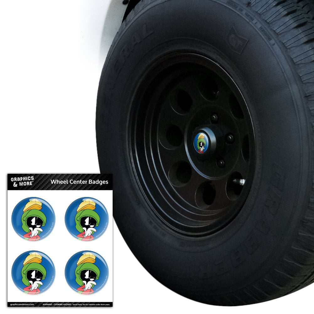 Graphics and More Looney Tunes Marvin The Martian Tire Rim Wheel Aluminum Valve Stem Caps 