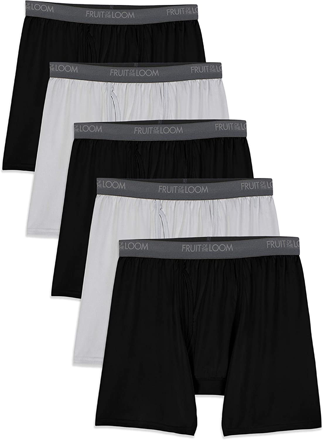 fruit of the loom men's micro stretch long leg boxer briefs