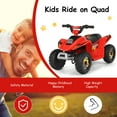thumbnail image 4 of Costway 6V Kids Electric Quad ATV 4 Wheels Ride on Toy Toddlers Forward & Reverse Red, 4 of 9