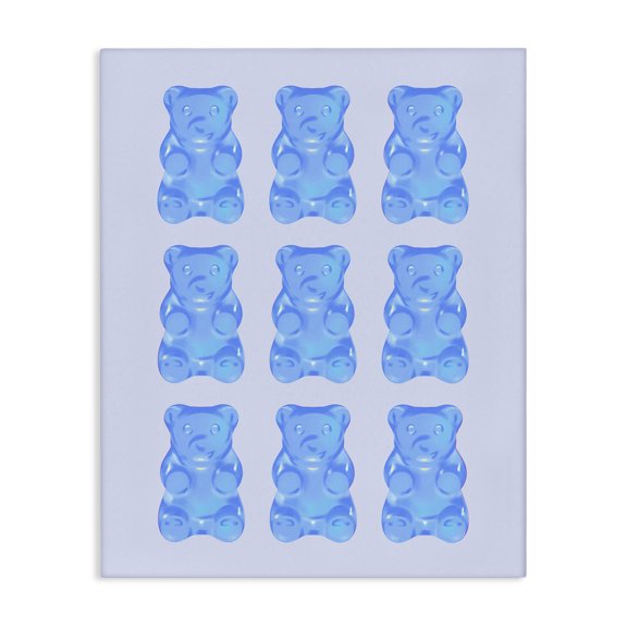Stupell Industries Blue Candy Bears Food & Beverage Painting Wrapped Canvas Art Print Wall Art, 16 x 20