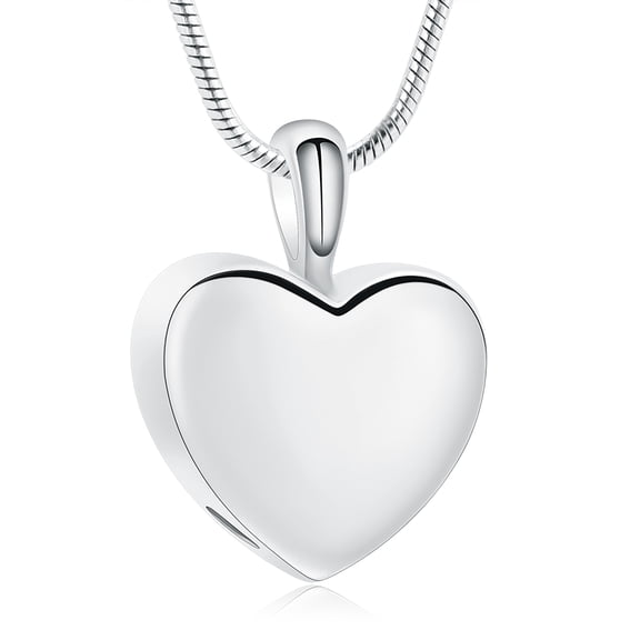 Personalized Heart Cremation Jewelry for Ashes - Heart Pendant Memorial Urn Necklace Ashes Holder Stainless Steel Urn Pendant