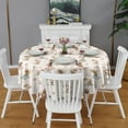 thumbnail image 2 of Beige Fairy Mushroom Pattern Round Tablecloth 60"x60",Wrinkle Wipeable Table Cloth for Kitchen Dining Room Picnic Patio Party, 2 of 6