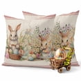 thumbnail image 3 of Easter Decorative Throw Pillow Covers 18x18 Inch Set of 2 Eucalyptus Leaves Truck Home Decor Pillow Cases for Couch, Flower Eggs Plaid Cushion Case for Living Room Bedroom Bed Car Chair, 3 of 9