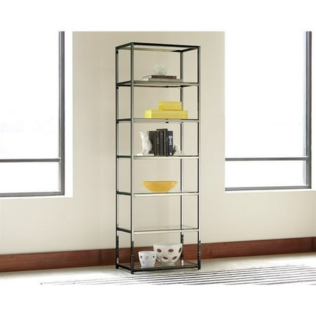 coaster contemporary metal and glass bookshelf in black coaster contemporary metal and glass bookshelf in black