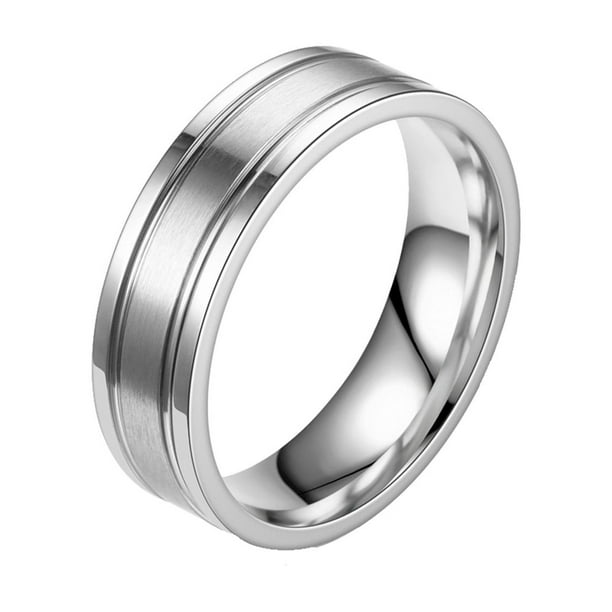 Anillos para mujer, regalos para mujer, acero inoxidable esmerilado, antiarañazos y antidecoloración, anillo de acero de titanio para pareja.