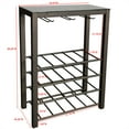 thumbnail image 3 of Trier 4 Tier Wine Rack Stand with Storage Shelves & Wine Glass Holders, Pewter Metal & Tempered Glass Top, Transitional, 3 of 7