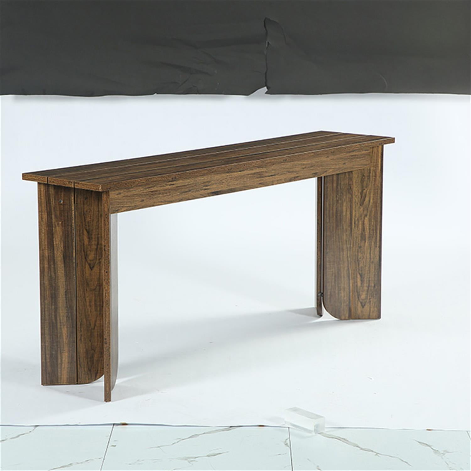 Demi Bonn 70.9" Console Table, Wood Sofa Table Hallway Table with Double Pedestal, Foyer Display Table, Brown