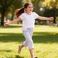 thumbnail image 6 of UJNDER Girls Striped Drawstring Elastic Waist Capri Trousers with Side Pockets Comfortable Play Girls Pants,01_Purple,5-6 Years, 6 of 6