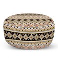thumbnail image 1 of Aztec Pouf Cover with Zipper, Repeating Abstract Triangles Tribal Motifs Pattern, Soft Decorative Fabric Unstuffed Case, 30" W X 17.3" L, Multicolor, by Ambesonne, 1 of 5