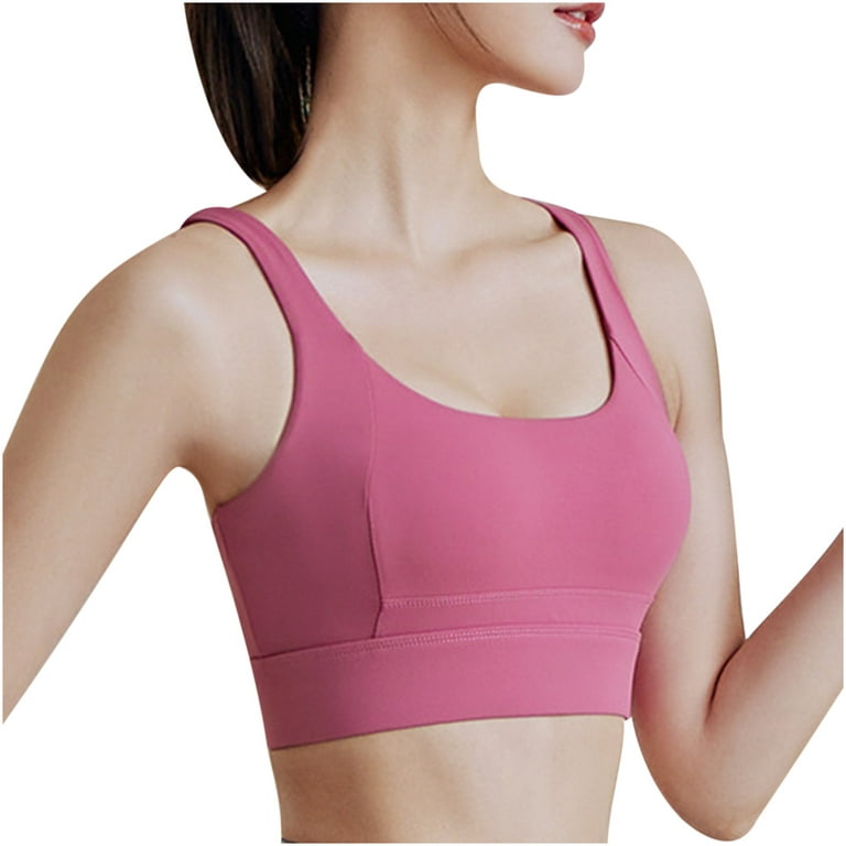 Women Sports Bras No-Bounce Support High Impact Criss Cross Back Sexy Gym  Workout Fitness Bra Cotton Comfy Soft Breathable Padded Yoga Tank Tops