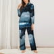 thumbnail image 2 of Balery Blue Thunder Storm Dragon Conjunto de Pijama con Estampado para Mujer, Conjunto de Dos Piezas con Manga Larga, Ropa de Dormir Suave con Bolsillos, Pijamas Cómodos-Small, 2 of 7
