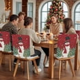 thumbnail image 5 of Christmas Snowman Chair Covers Set of 8 Winter Snowflakes Pine Trees Art Chair Back Covers Stretch Removable Washable Slipcovers Protector for Dining Room Kitchen Party Decor, 5 of 5