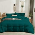 thumbnail image 2 of D.N.G. BEDDINGS 3 Piece Boho Chic Pom Pom Comforter, All Season Down Alternative Bedding Comforter with 2 Pillow Shams (Full/Queen Size, Teal) 800 Thread Count, Egyptian Cotton., 2 of 6