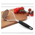 thumbnail image 1 of Triturador de patatas de acero inoxidable cromado, herramienta de cocina para triturar alimentos, perfecta para puré de patatas, aguacate, carne, verduras y frijoles, 1 of 5
