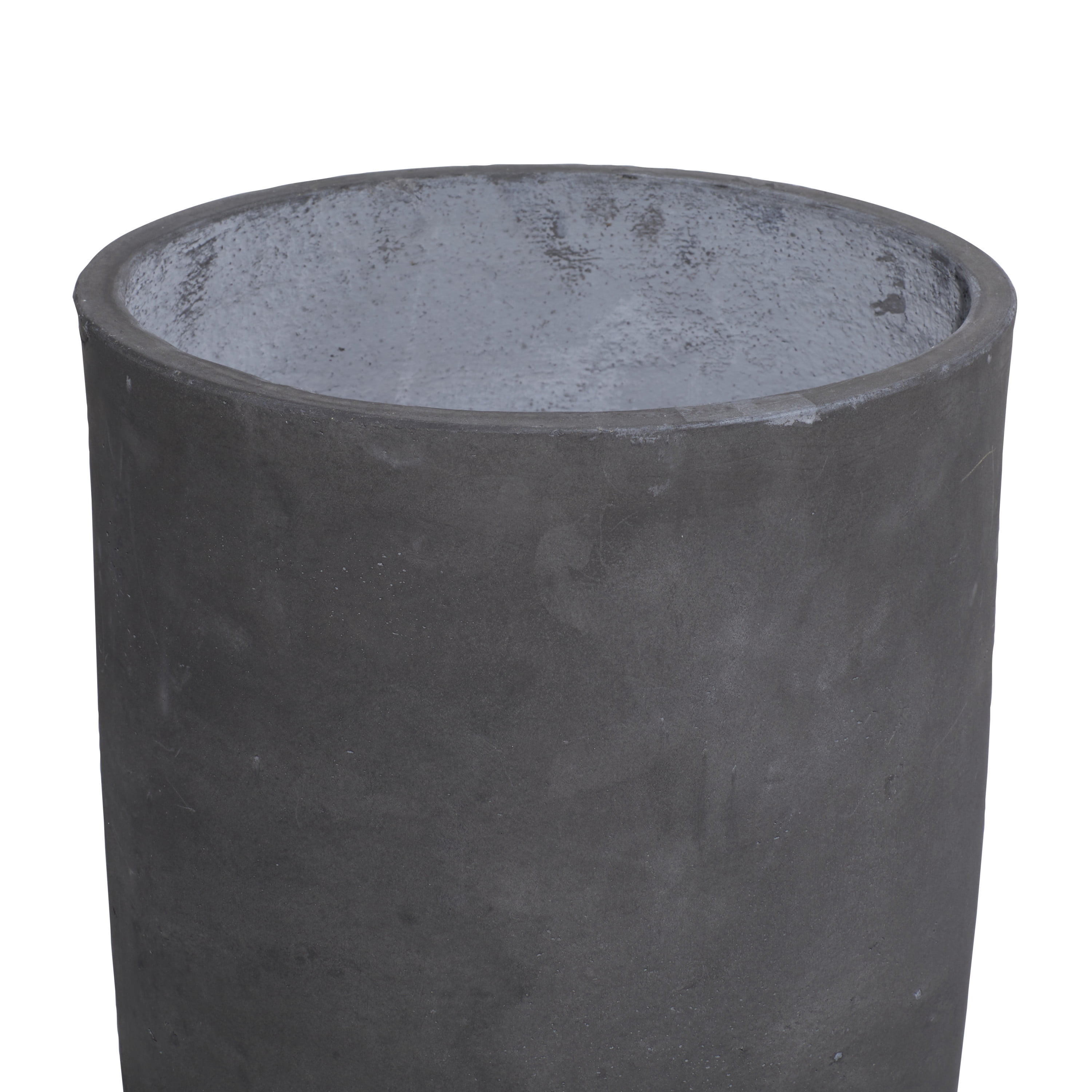 DecMode 12", 15", 17"H Indoor Outdoor Black Fiberclay Planter with Wood Legs (3 Count)