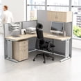 thumbnail image 2 of Office in an Hour L Shaped Cubicle Desk Set in Natural Elm - Engineered Wood, 2 of 5