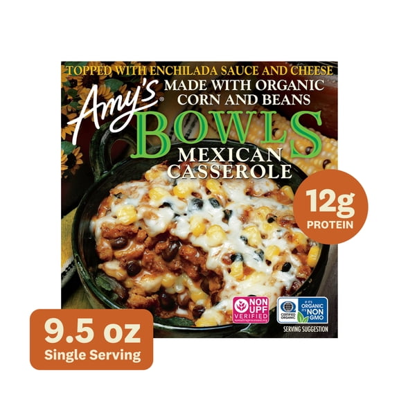 Amy's Frozen Meals, Mexican Casserole Bowl, Microwave Meals, 9.5 oz