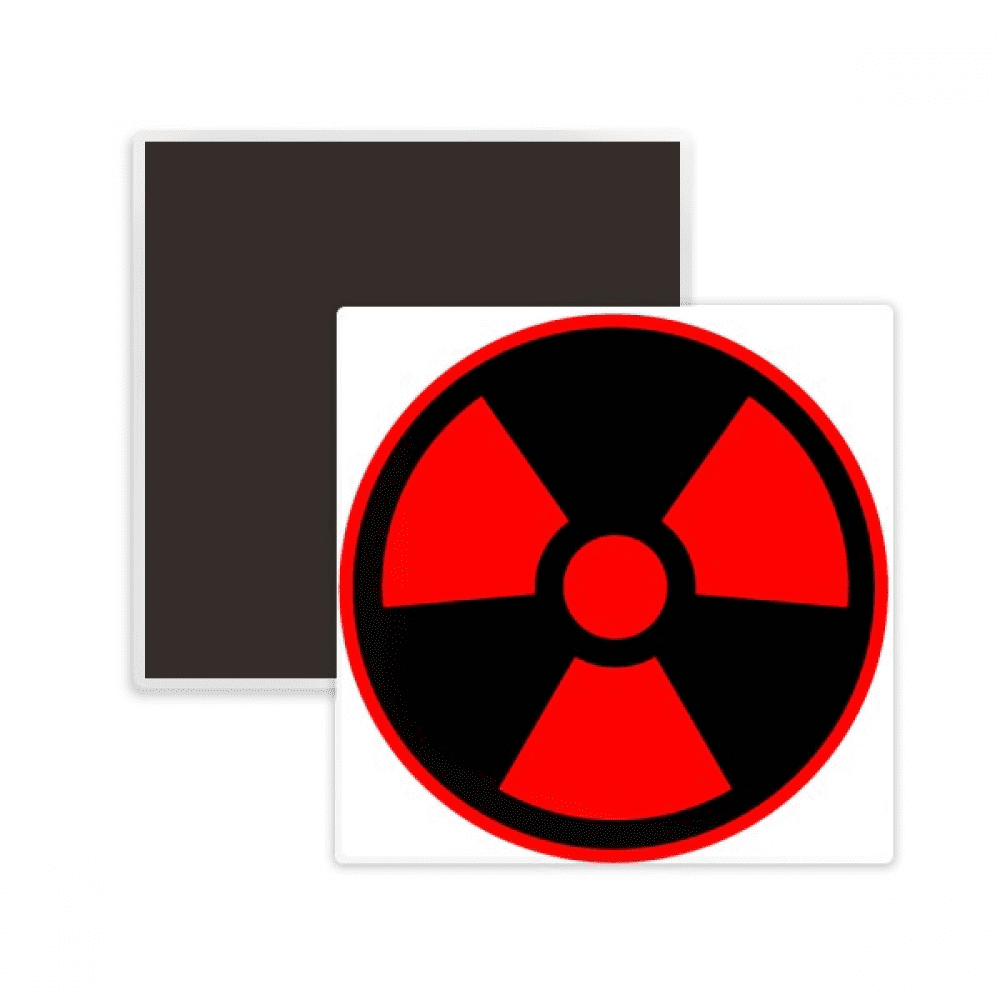 Red Dangerous Checal Toxic Radiation Symbol Square Ceracs Fridge
