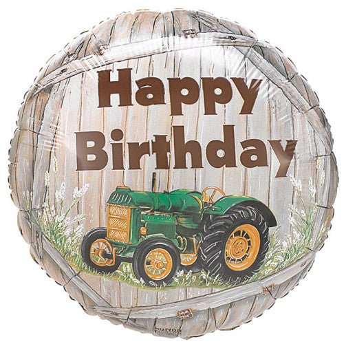 17 inch Happy Birthday Tractors Foil Mylar Balloon Party Supplies Decorations