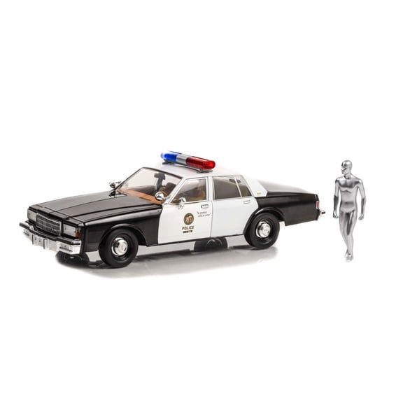 1987 Chevy Caprice Metropolitan Police w/ T-1000 Android Figure, The Terminator 2 - Greenlight 19105 - 1/18 Scale Diecast Car