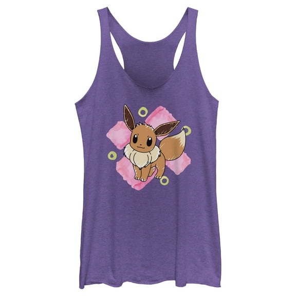 Women's Pokemon Watercolor Eevee  Racerback Tank Top