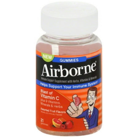 Airborne Gummies Saveurs Assortiment de fruits 21 Chaque (pack de 3)